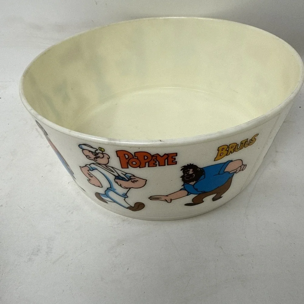 Popeye The Sailor Man 1979 Plastic Cereal Bowl Vintage Deka USA Olive Oil Brutus